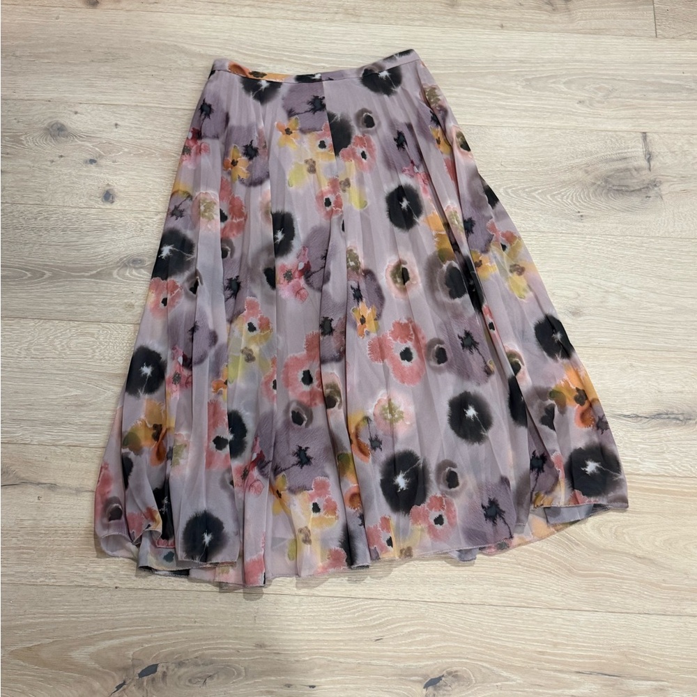 ASOS Floral A-Line Skirt in Pink and Black